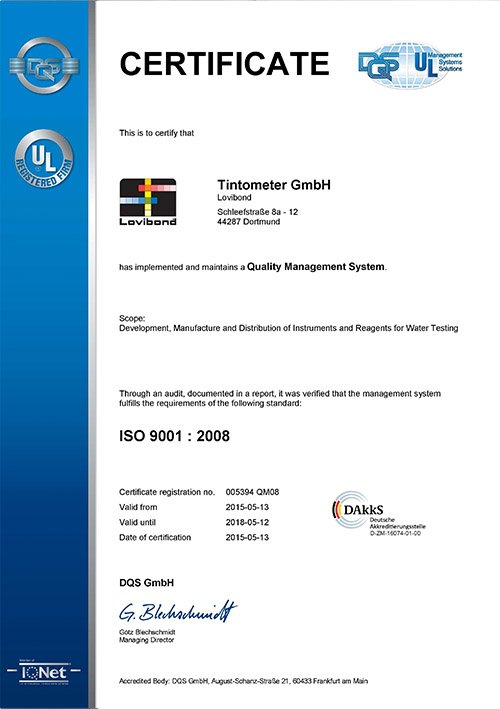 ISO 9001:2008 Lovibond